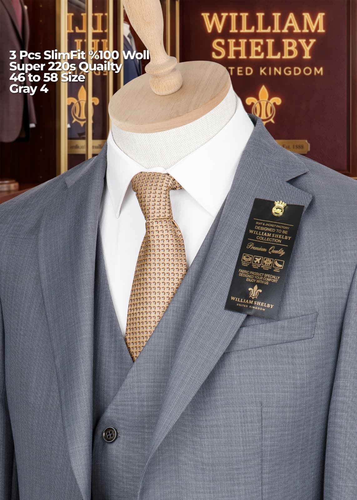 William Shelby UK 3-Piece Suit Collection